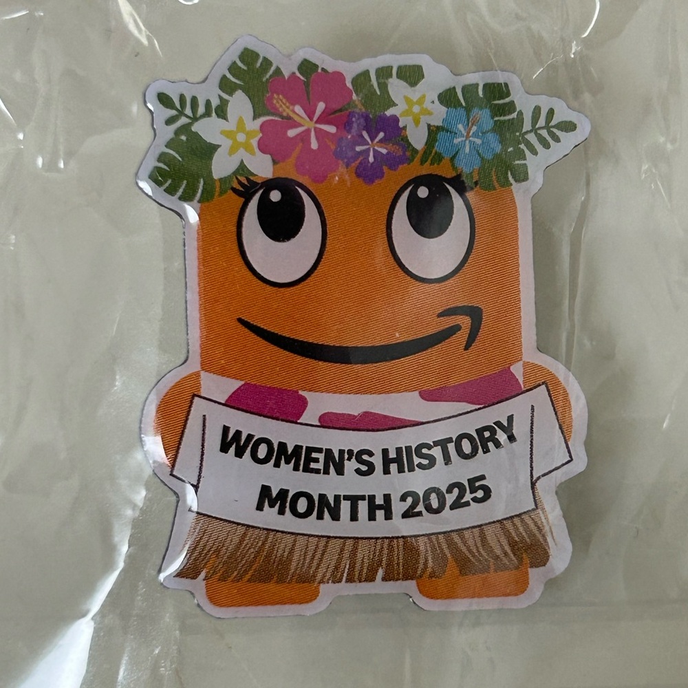 Amazon Hawaii Employee🧡🌸🌺 Women's History Month 2025 Pin. Hula Mascot PECCY.